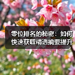 零位排名的秘密：如何快速获取精选摘要提升点击率（图3）